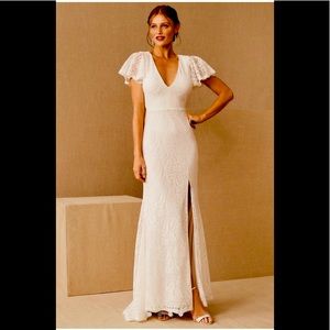BHLDN Chelsey Dress NWT - flutter sleeve bohemian wedding dress retail $398
